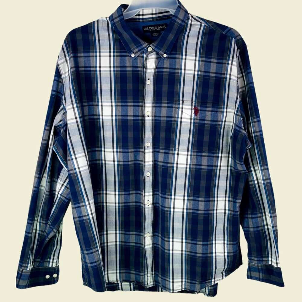 US Polo Assn Men's Plaid Shirt Size: 3XL